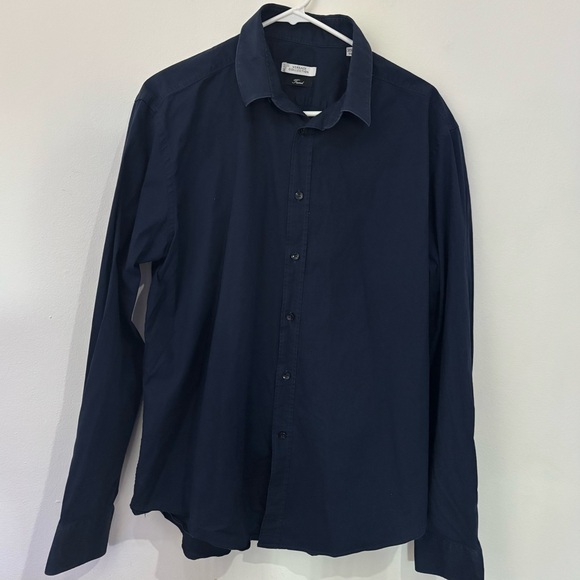 Versace Trend Navy Dress shirt 17.5/44 - Picture 1 of 3